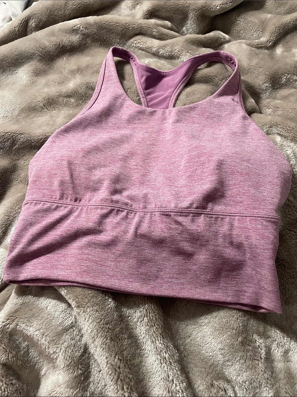 High-Neck Racerback Sports Bra in Dusty Rose
